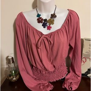 Beautiful Dusty rose, cinched waist.